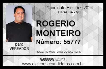 Candidato ROGERIO MONTEIRO 2024 - PIRAÚBA - Eleições