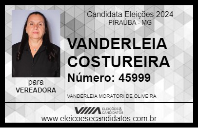 Candidato VANDERLEIA COSTUREIRA 2024 - PIRAÚBA - Eleições