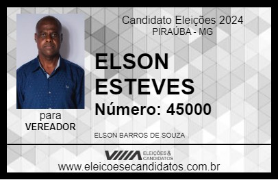 Candidato ELSON ESTEVES 2024 - PIRAÚBA - Eleições