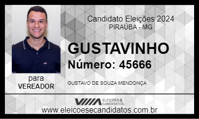 Candidato GUSTAVINHO 2024 - PIRAÚBA - Eleições