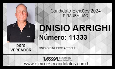 Candidato DNISIO ARRIGHI 2024 - PIRAÚBA - Eleições