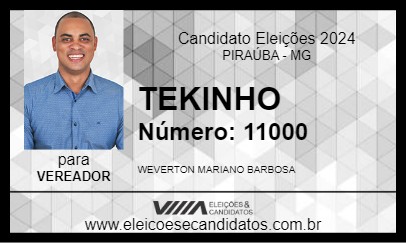 Candidato TEKINHO 2024 - PIRAÚBA - Eleições