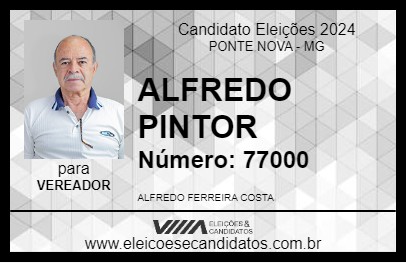 Candidato ALFREDO PINTOR 2024 - PONTE NOVA - Eleições