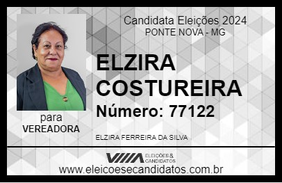 Candidato ELZIRA COSTUREIRA 2024 - PONTE NOVA - Eleições