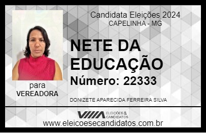 Candidato NETE DA EDUCAÇÃO 2024 - CAPELINHA - Eleições