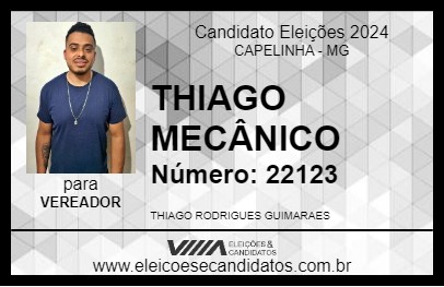 Candidato THIAGO MECÂNICO 2024 - CAPELINHA - Eleições