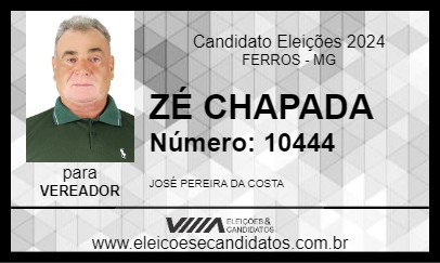 Candidato ZÉ CHAPADA 2024 - FERROS - Eleições