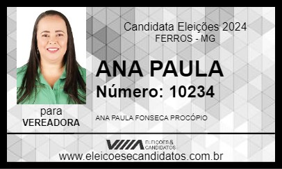 Candidato ANA PAULA 2024 - FERROS - Eleições