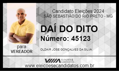 Candidato DAÍ DO DITO 2024 - SÃO SEBASTIÃO DO RIO PRETO - Eleições