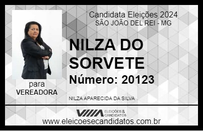 Candidato NILZA DO SORVETE 2024 - SÃO JOÃO DEL REI - Eleições