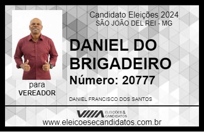 Candidato DANIEL DO BRIGADEIRO 2024 - SÃO JOÃO DEL REI - Eleições