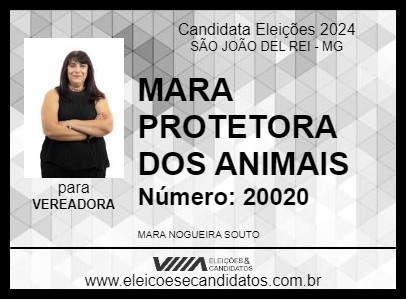 Candidato MARA PROTETORA DOS ANIMAIS 2024 - SÃO JOÃO DEL REI - Eleições