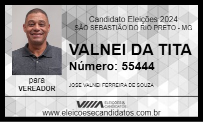 Candidato VALNEI DA TITA 2024 - SÃO SEBASTIÃO DO RIO PRETO - Eleições