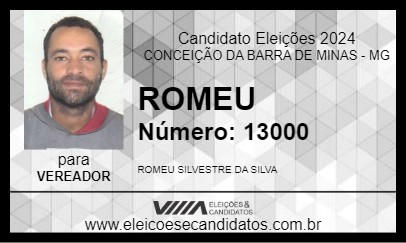 Candidato ROMEU 2024 - CONCEIÇÃO DA BARRA DE MINAS - Eleições