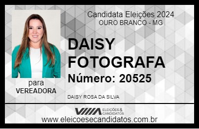 Candidato DAISY FOTOGRAFA 2024 - OURO BRANCO - Eleições