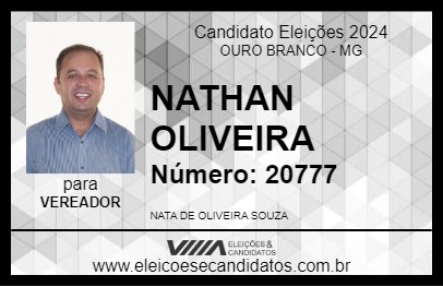 Candidato NATHAN OLIVEIRA 2024 - OURO BRANCO - Eleições