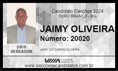 Candidato JAIMY OLIVEIRA 2024 - OURO BRANCO - Eleições