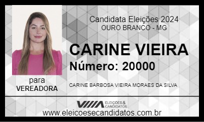 Candidato CARINE VIEIRA 2024 - OURO BRANCO - Eleições