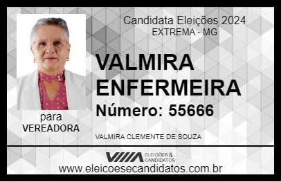 Candidato VALMIRA ENFERMEIRA 2024 - EXTREMA - Eleições