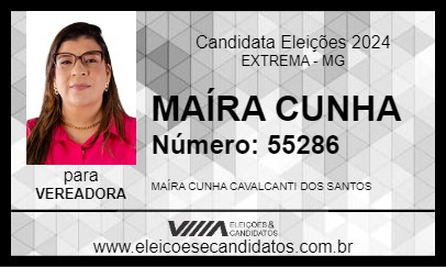 Candidato MAÍRA CUNHA 2024 - EXTREMA - Eleições