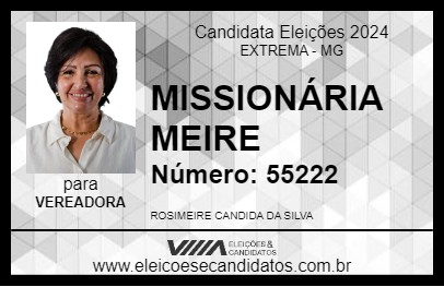 Candidato MISSIONÁRIA MEIRE 2024 - EXTREMA - Eleições