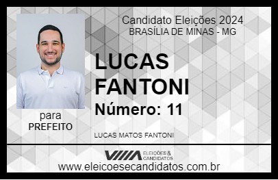 Candidato LUCAS FANTONI 2024 - BRASÍLIA DE MINAS - Eleições