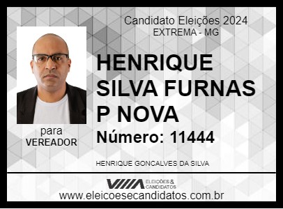 Candidato HENRIQUE SILVA  FURNAS P NOVA 2024 - EXTREMA - Eleições