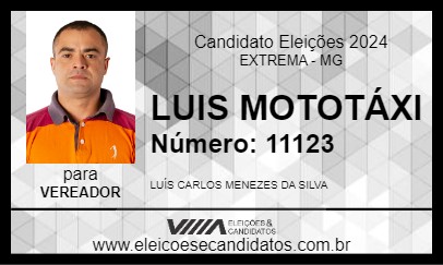 Candidato LUIS MOTOTÁXI 2024 - EXTREMA - Eleições