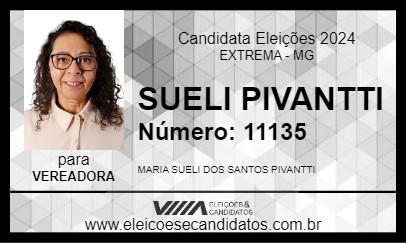 Candidato SUELI PIVANTTI 2024 - EXTREMA - Eleições