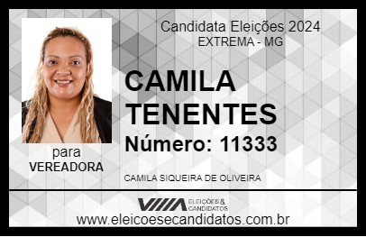 Candidato CAMILA TENENTES 2024 - EXTREMA - Eleições