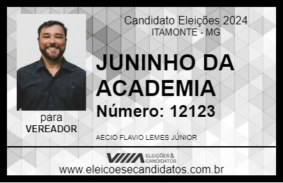 Candidato JUNINHO DA ACADEMIA 2024 - ITAMONTE - Eleições