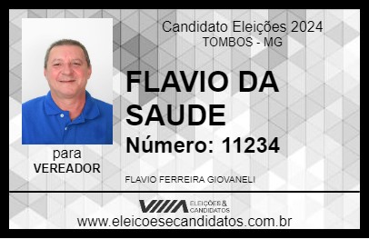 Candidato FLAVIO DA SAUDE 2024 - TOMBOS - Eleições