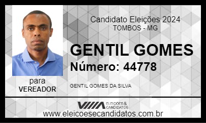 Candidato GENTIL GOMES 2024 - TOMBOS - Eleições