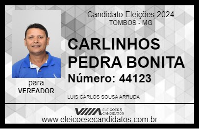 Candidato CARLINHOS PEDRA BONITA 2024 - TOMBOS - Eleições