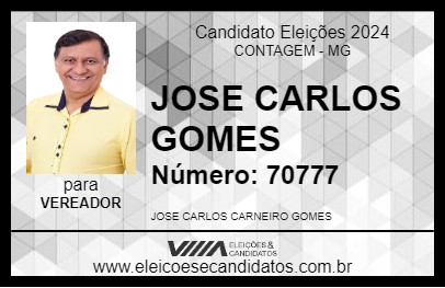 Candidato JOSE CARLOS GOMES 2024 - CONTAGEM - Eleições