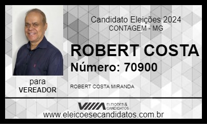 Candidato ROBERT COSTA 2024 - CONTAGEM - Eleições