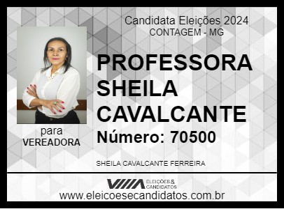 Candidato PROFESSORA SHEILA CAVALCANTE 2024 - CONTAGEM - Eleições