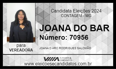 Candidato JOANA DO BAR 2024 - CONTAGEM - Eleições