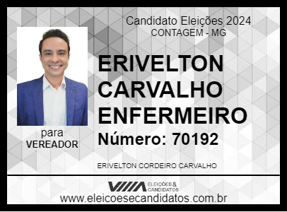 Candidato ERIVELTON CARVALHO ENFERMEIRO 2024 - CONTAGEM - Eleições