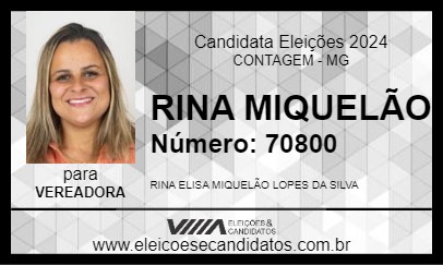 Candidato RINA MIQUELÃO 2024 - CONTAGEM - Eleições