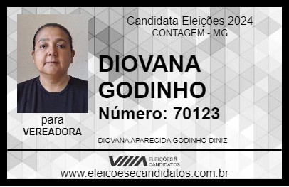 Candidato DIOVANA GODINHO 2024 - CONTAGEM - Eleições