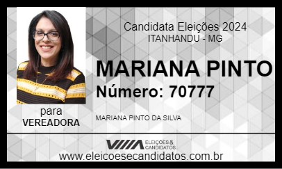 Candidato MARIANA PINTO 2024 - ITANHANDU - Eleições