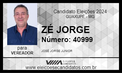 Candidato ZÉ JORGE 2024 - GUAXUPÉ - Eleições