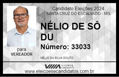 Candidato NÉLIO DE SÔ DU 2024 - SANTA CRUZ DO ESCALVADO - Eleições