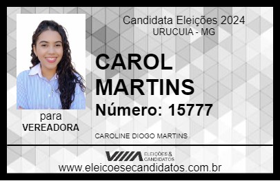 Candidato CAROL MARTINS 2024 - URUCUIA - Eleições