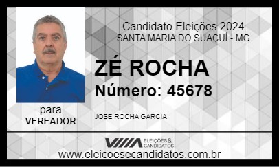 Candidato ZÉ ROCHA 2024 - SANTA MARIA DO SUAÇUÍ - Eleições