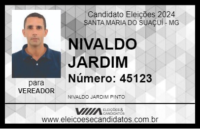 Candidato NIVALDO JARDIM 2024 - SANTA MARIA DO SUAÇUÍ - Eleições