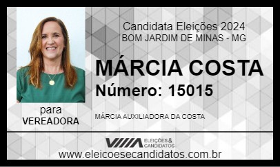 Candidato MÁRCIA COSTA 2024 - BOM JARDIM DE MINAS - Eleições