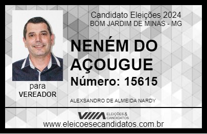 Candidato NENÉM DO AÇOUGUE 2024 - BOM JARDIM DE MINAS - Eleições