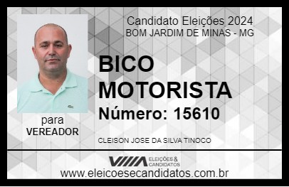 Candidato BICO MOTORISTA 2024 - BOM JARDIM DE MINAS - Eleições